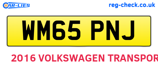 WM65PNJ are the vehicle registration plates.