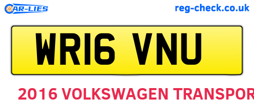 WR16VNU are the vehicle registration plates.