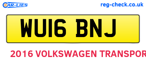 WU16BNJ are the vehicle registration plates.