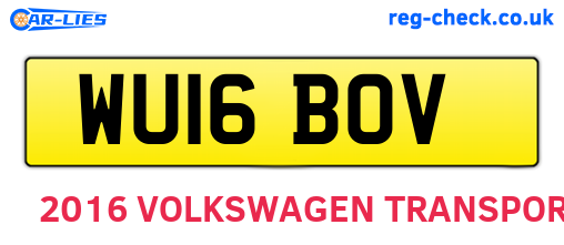 WU16BOV are the vehicle registration plates.