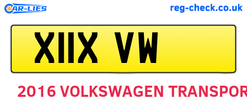 X11XVW are the vehicle registration plates.