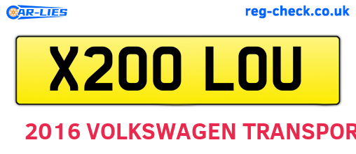 X200LOU are the vehicle registration plates.