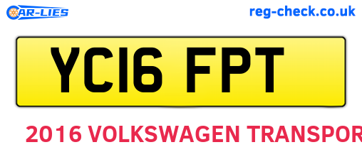 YC16FPT are the vehicle registration plates.