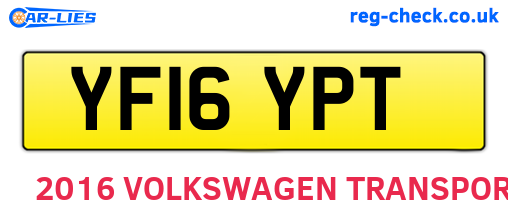 YF16YPT are the vehicle registration plates.