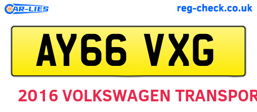 AY66VXG are the vehicle registration plates.