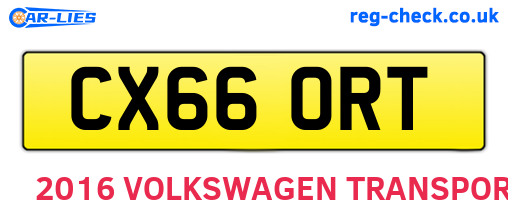 CX66ORT are the vehicle registration plates.