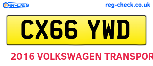 CX66YWD are the vehicle registration plates.