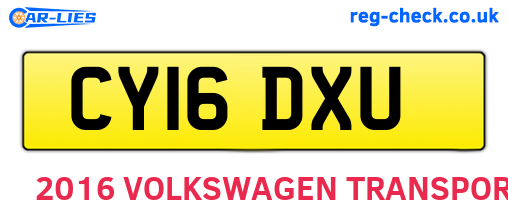 CY16DXU are the vehicle registration plates.