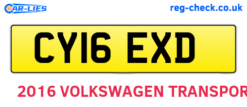 CY16EXD are the vehicle registration plates.