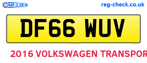 DF66WUV are the vehicle registration plates.