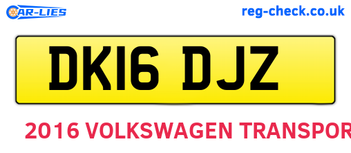 DK16DJZ are the vehicle registration plates.