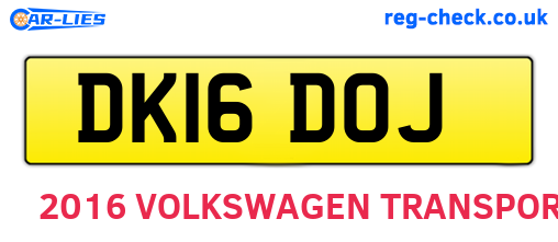 DK16DOJ are the vehicle registration plates.
