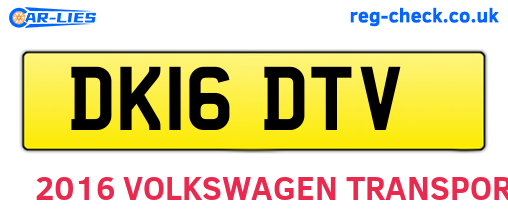 DK16DTV are the vehicle registration plates.