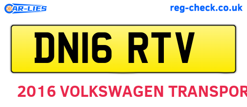 DN16RTV are the vehicle registration plates.