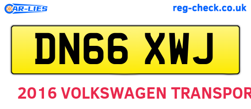 DN66XWJ are the vehicle registration plates.