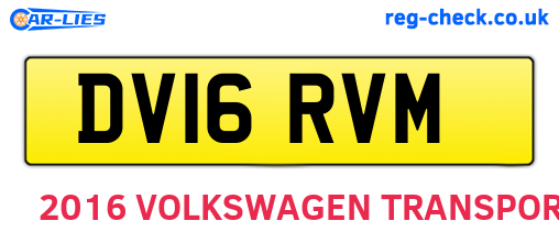 DV16RVM are the vehicle registration plates.