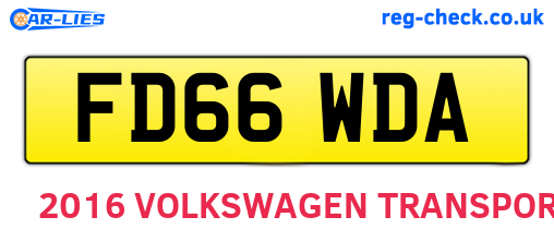 FD66WDA are the vehicle registration plates.