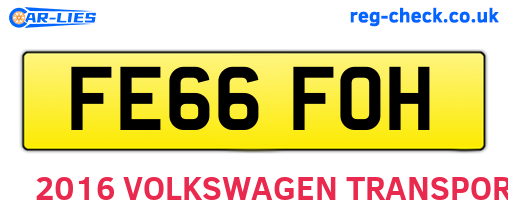 FE66FOH are the vehicle registration plates.
