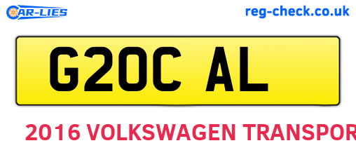 G20CAL are the vehicle registration plates.