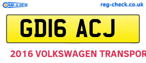 GD16ACJ are the vehicle registration plates.