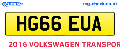 HG66EUA are the vehicle registration plates.