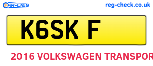 K6SKF are the vehicle registration plates.
