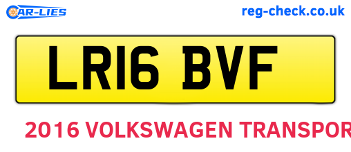LR16BVF are the vehicle registration plates.