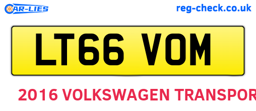 LT66VOM are the vehicle registration plates.