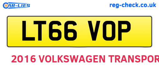 LT66VOP are the vehicle registration plates.