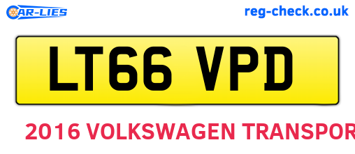 LT66VPD are the vehicle registration plates.