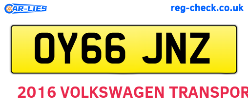 OY66JNZ are the vehicle registration plates.