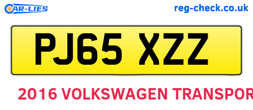 PJ65XZZ are the vehicle registration plates.