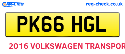 PK66HGL are the vehicle registration plates.