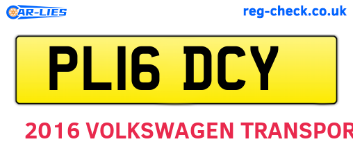 PL16DCY are the vehicle registration plates.
