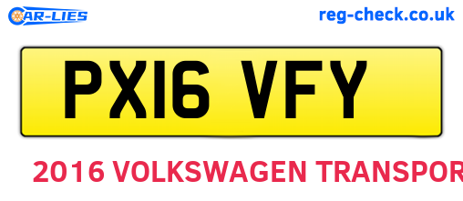 PX16VFY are the vehicle registration plates.