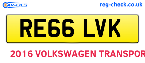 RE66LVK are the vehicle registration plates.