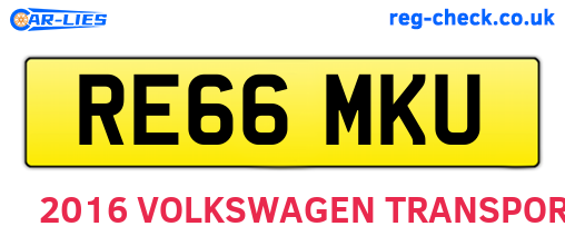 RE66MKU are the vehicle registration plates.