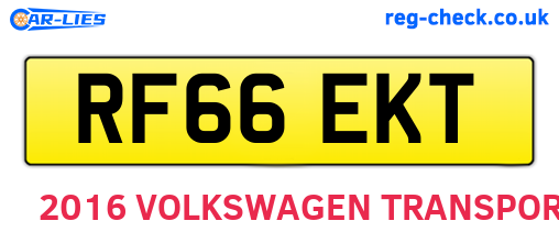 RF66EKT are the vehicle registration plates.