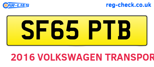 SF65PTB are the vehicle registration plates.