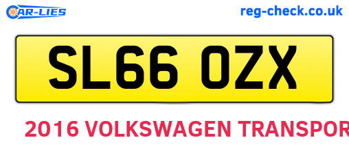 SL66OZX are the vehicle registration plates.