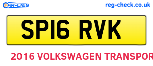 SP16RVK are the vehicle registration plates.