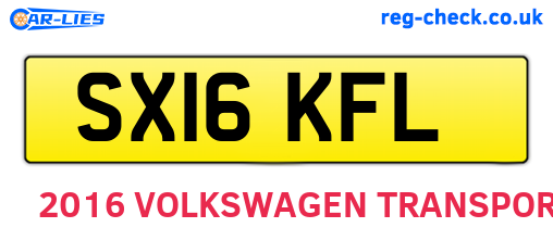 SX16KFL are the vehicle registration plates.