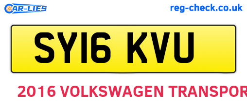 SY16KVU are the vehicle registration plates.