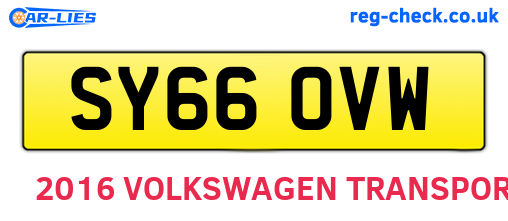 SY66OVW are the vehicle registration plates.