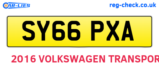 SY66PXA are the vehicle registration plates.