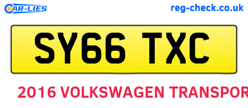 SY66TXC are the vehicle registration plates.