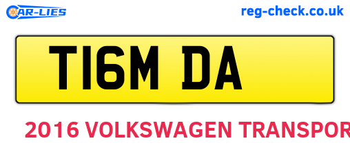 T16MDA are the vehicle registration plates.