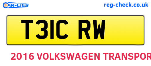 T31CRW are the vehicle registration plates.