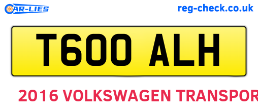 T600ALH are the vehicle registration plates.