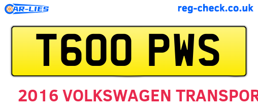 T600PWS are the vehicle registration plates.
